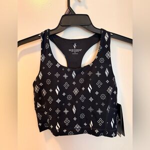 Skechers Monochrome Geometric Sports Bra